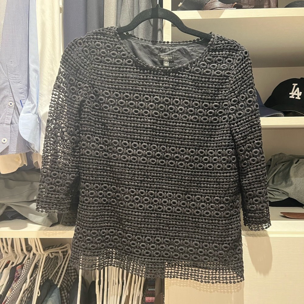 Talbots size P black top